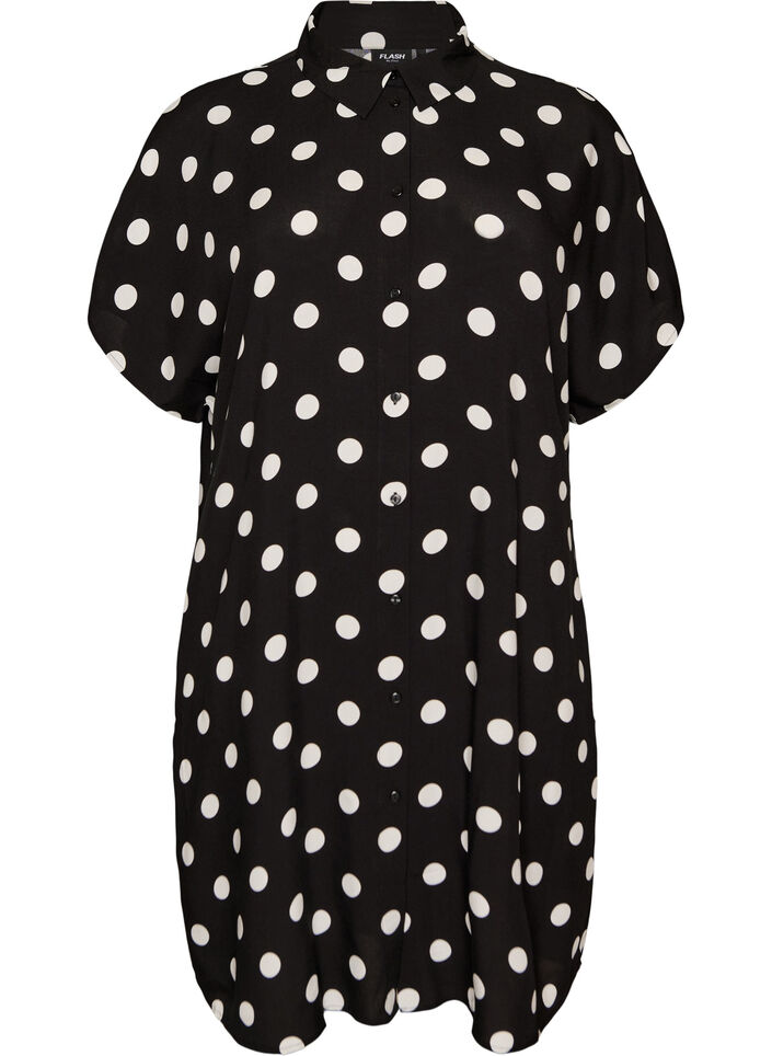 Losvallend lang shirt van viscose, Vanille, Packshot image number 0