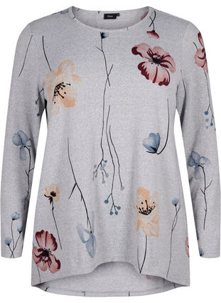 Gebloemde blouse met lange mouwen, LGM Flower AOP, Packshot image number 0