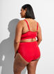 Solidkleurige high-waist bikinibroekje, Rood, Model image number 1