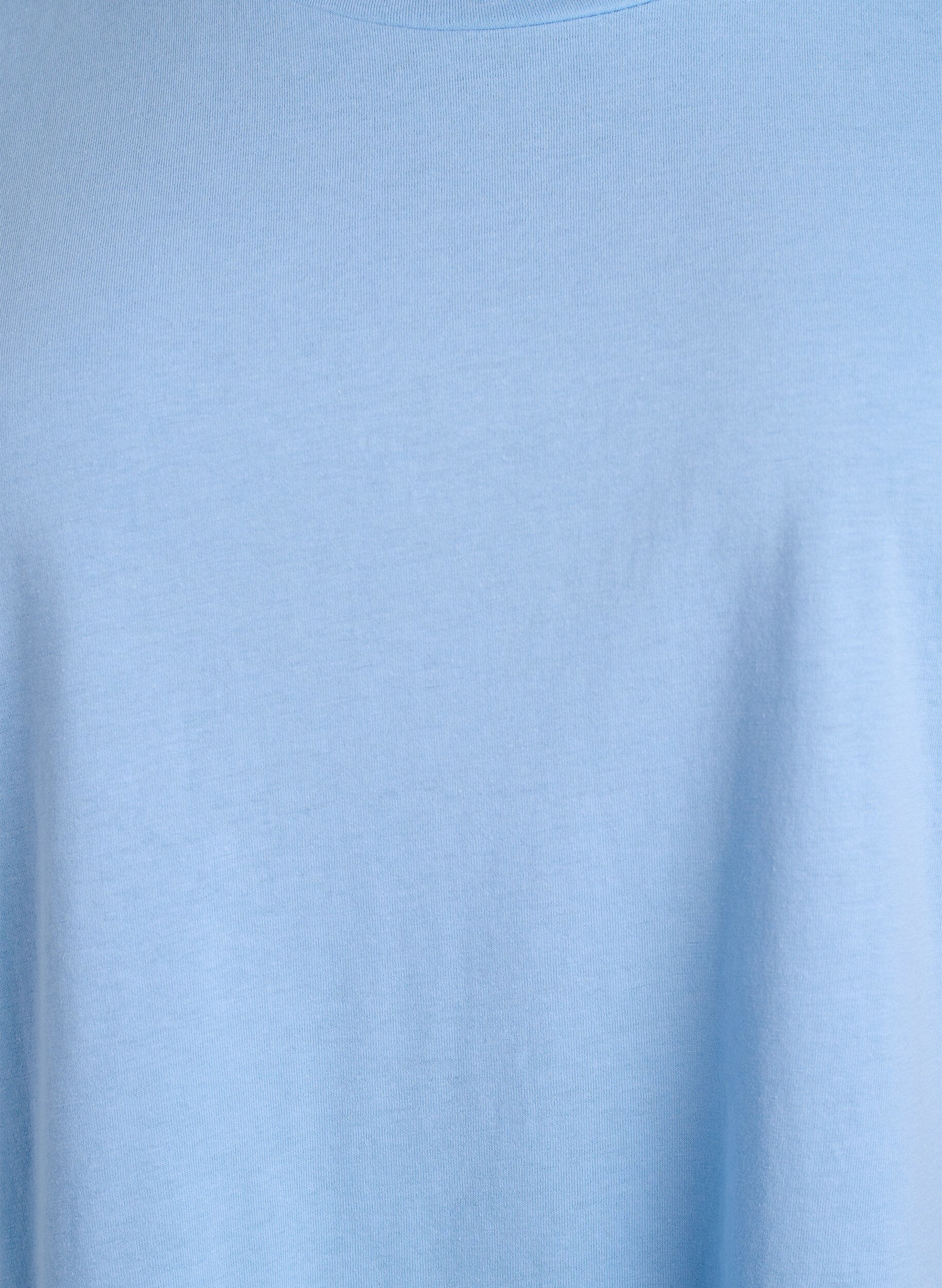 ZizziT-shirt met korte mouwen in een katoenmix, Blauw, Packshot image number 2