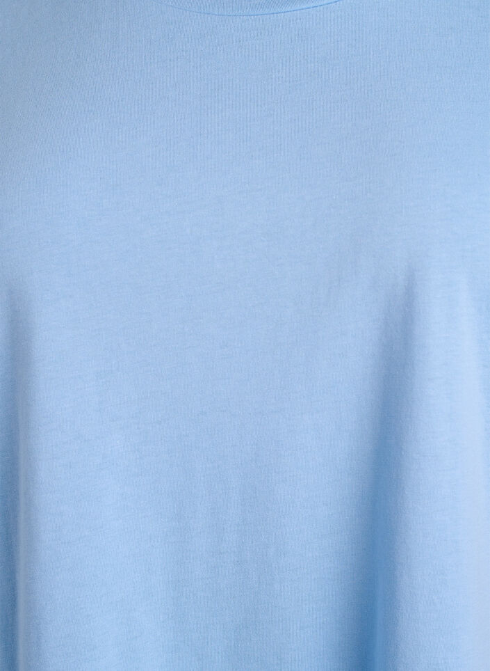 T-shirt met korte mouwen in een katoenmix, Blauw, Packshot image number 2