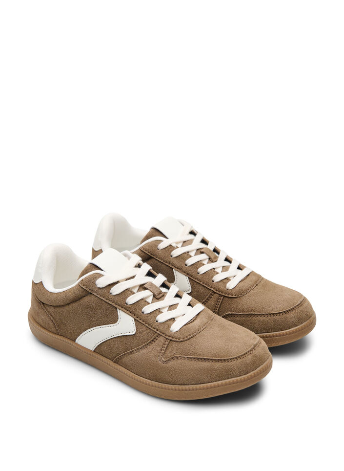 Sneakers van imitatie-su&egrave;de, Bruin, Packshot image number 1