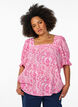 Viscose blouse met paisleymotief en een vierkante halslijn, Roze, Model image number 0