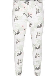 Amy jeans met hoge taille en bloemenprint, White Flower AOP L78