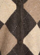 Argyle vest met strass-steentjes, Bruin, Packshot image number 2