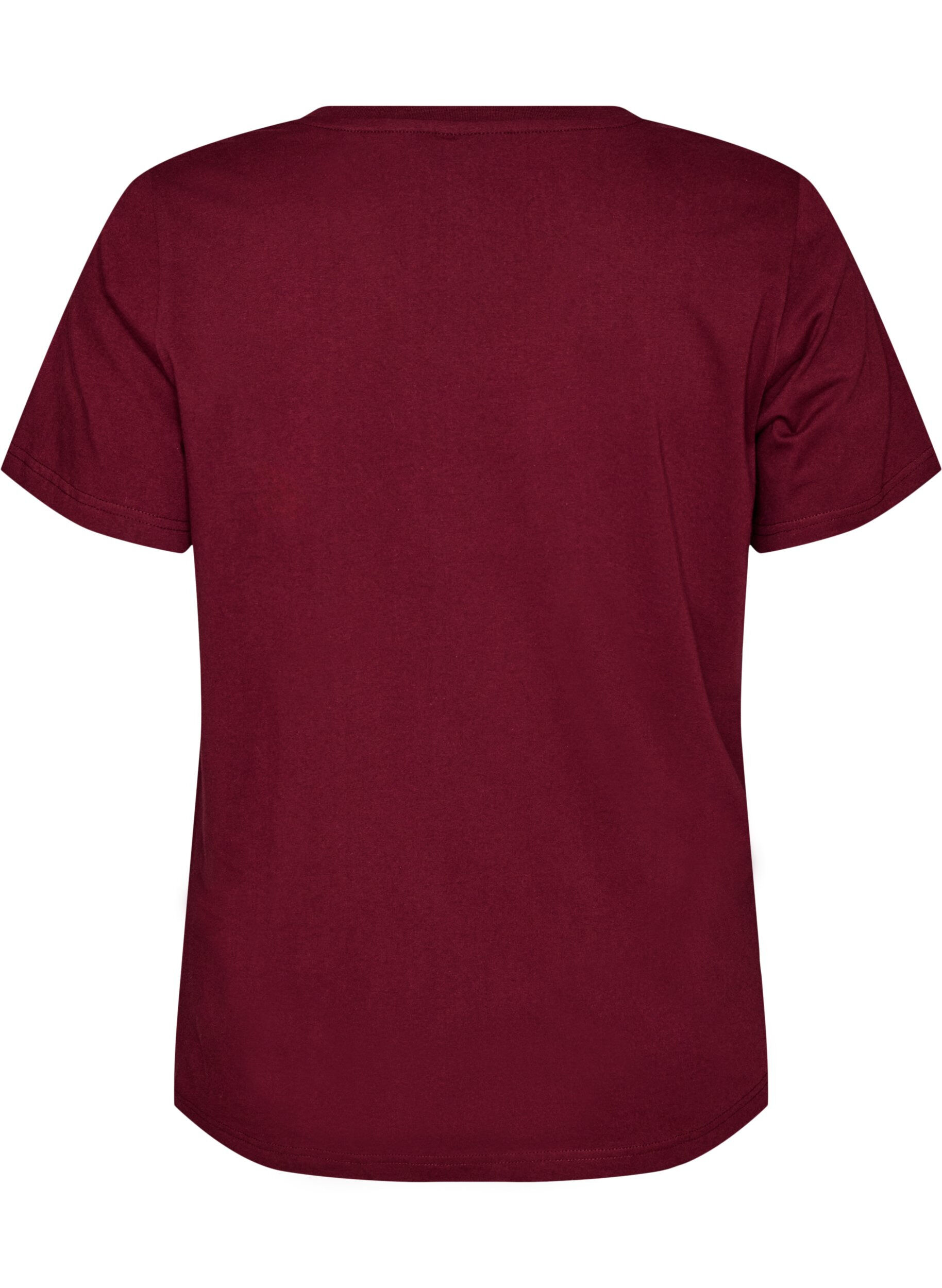 ZizziT-shirt van biologisch katoen met sportieve tekstprint, Rood, Packshot image number 1
