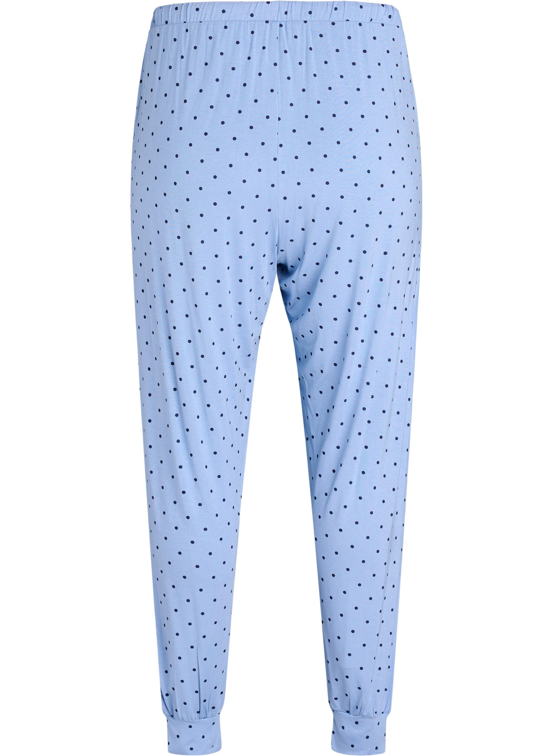 Zizzi Nachtbroek van modal met hoge taille, Blauw, Packshot image number 1