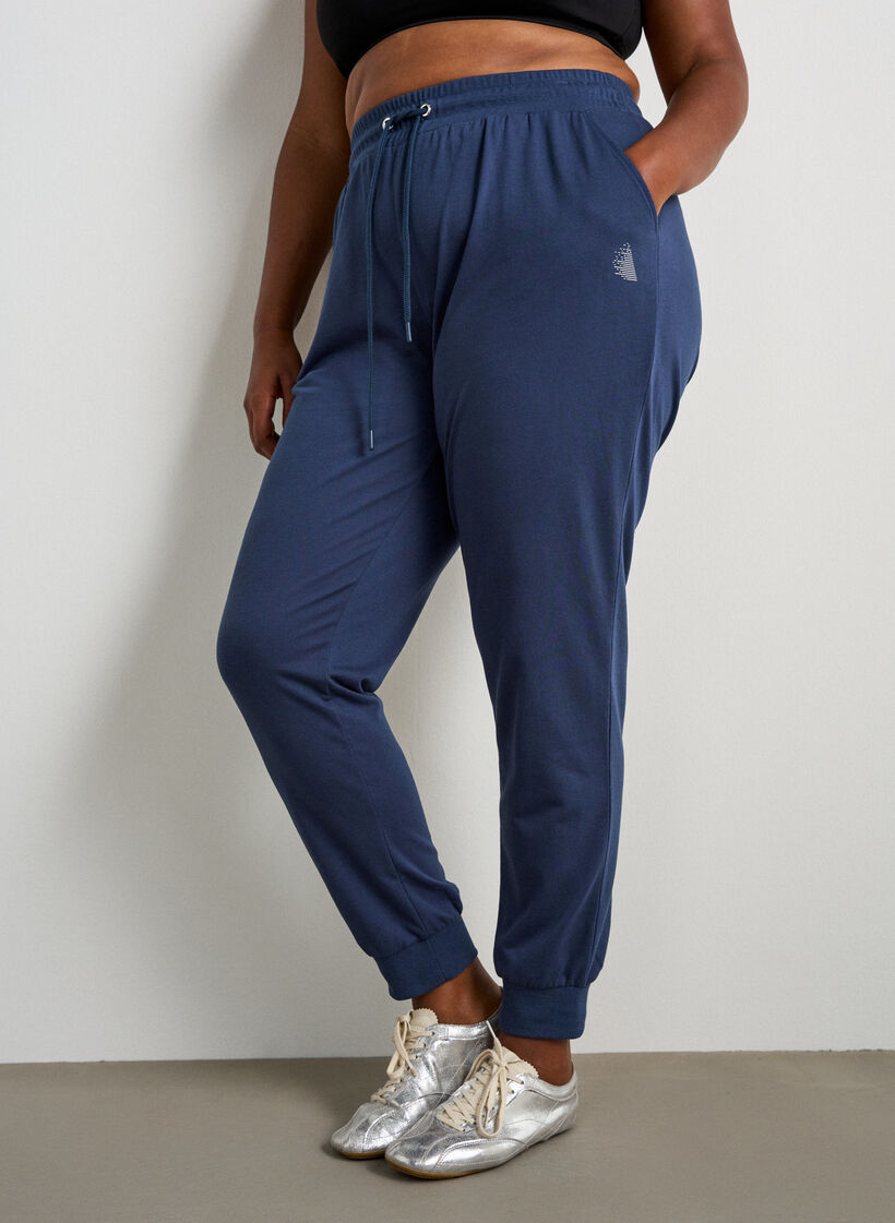 Losse trainingsbroek met zakken, Blauw, Model image number 2