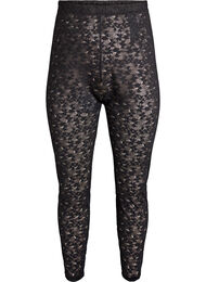 Kanten leggings met een high waist, Zwart
