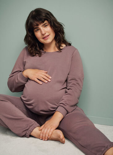 Zwangerschapstrui  met geribbelde randen, Iron, Image image number 0