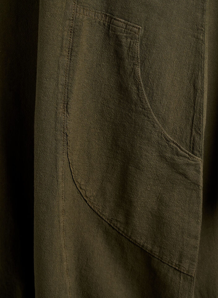 Katoenen jurk met korte mouwen, Groen, Packshot image number 3