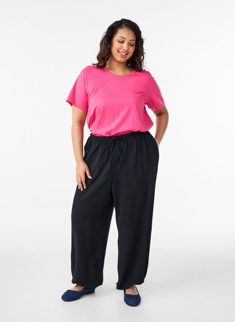 T-shirt met print, Roze, Model image number 1