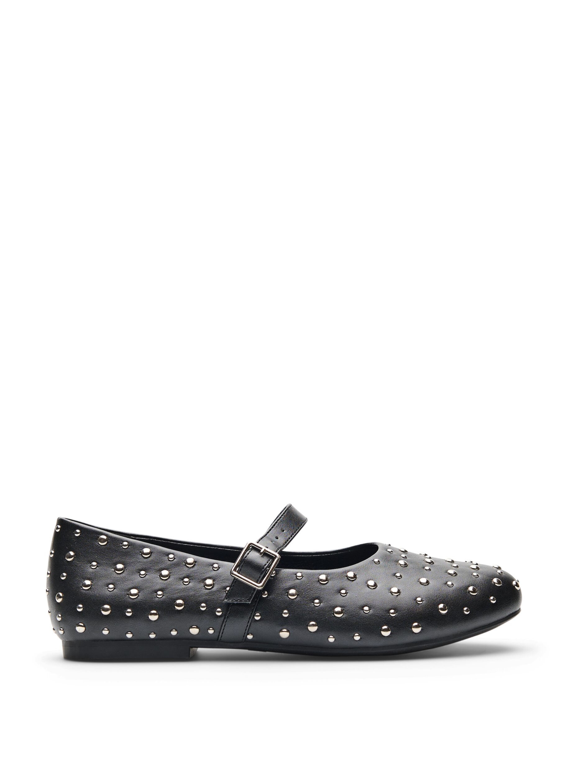 Zizzi Ballerina met studs, Zwart, Packshot image number 0