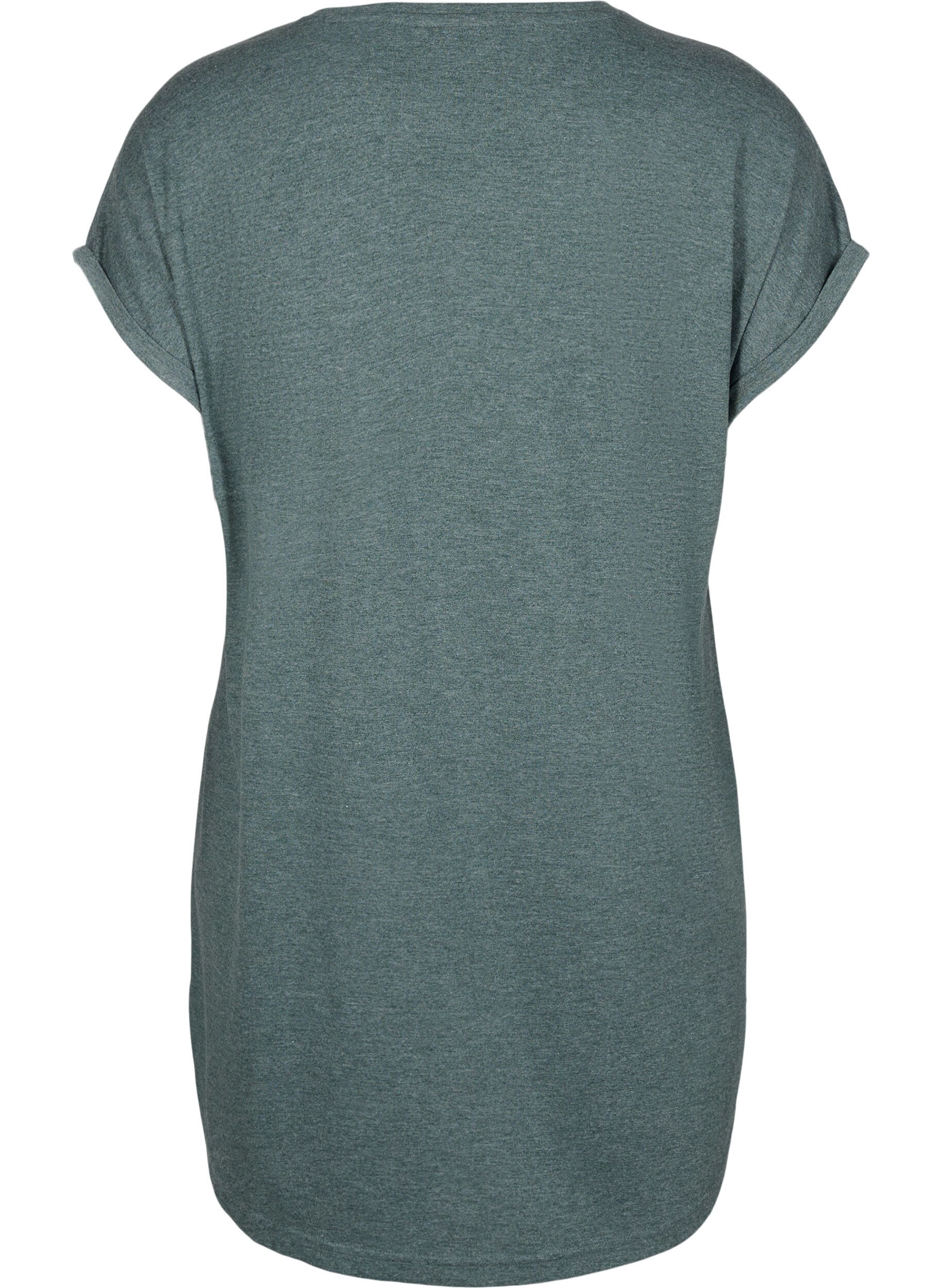 Zizzi Nachtjapon met korte mouwen en tekstopdruk, , Packshot image number 1