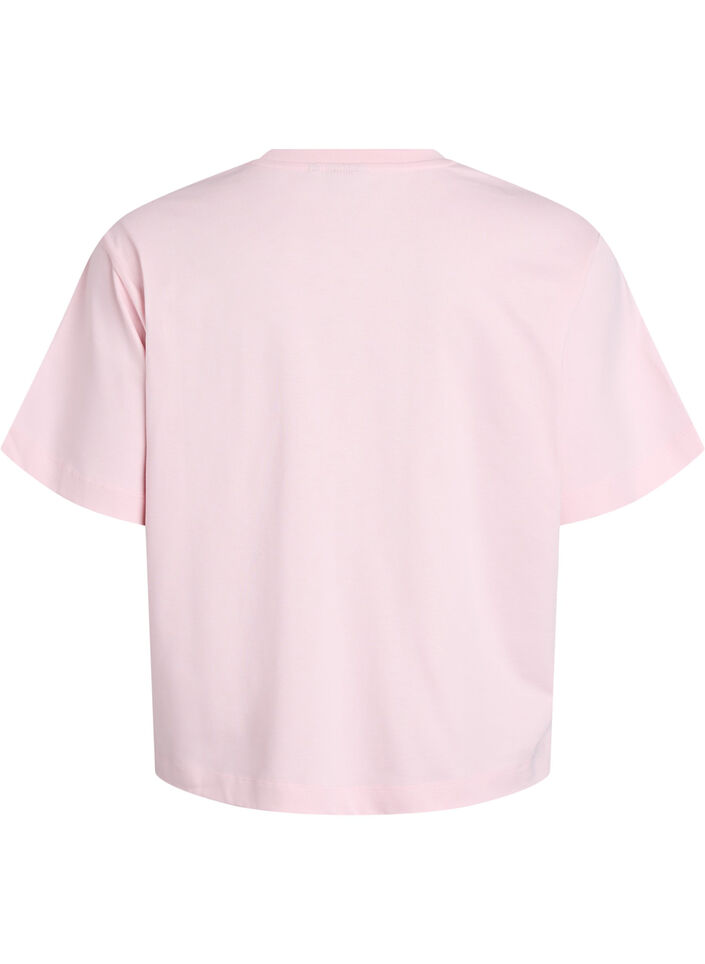 Boxy katoenen T-shirt, Roze, Packshot image number 1