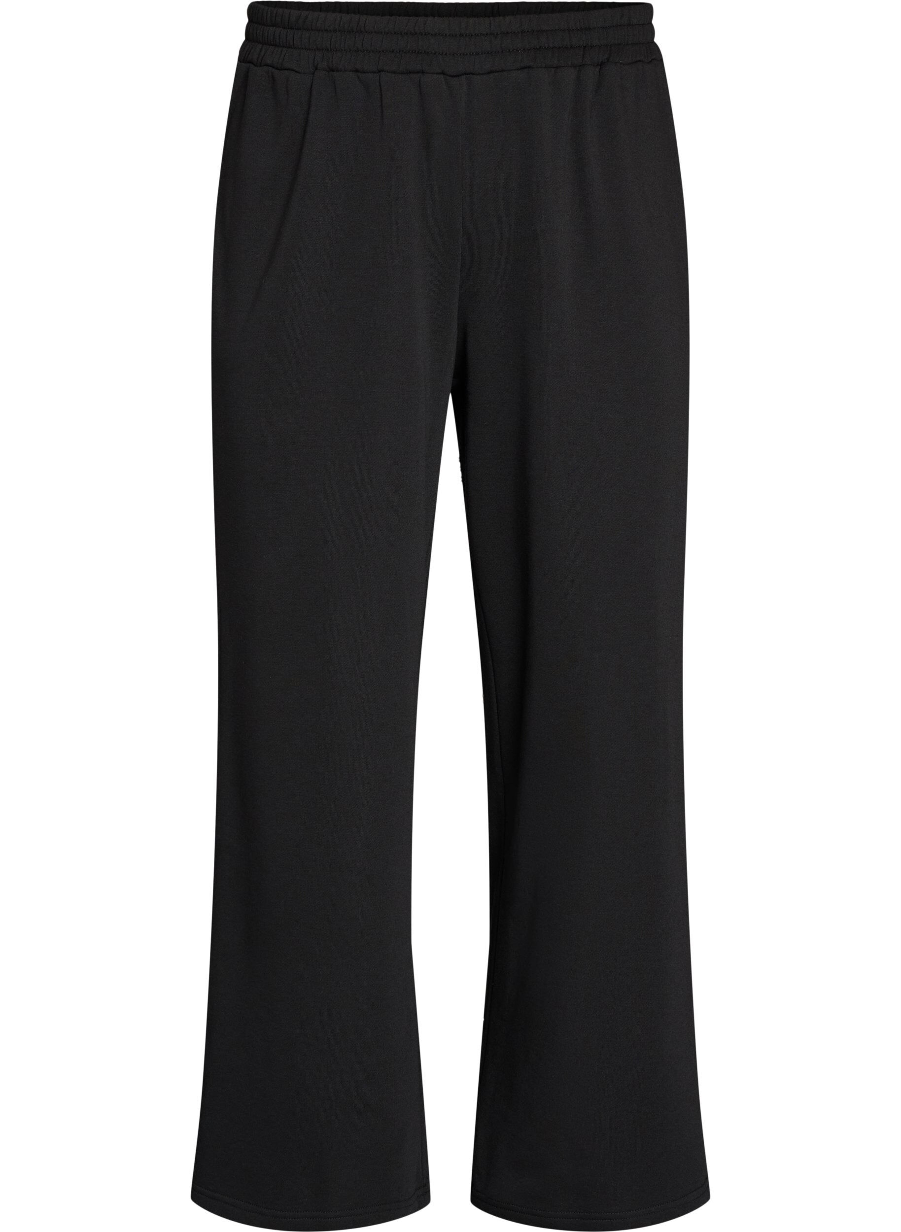 ZizziSweatpants met hoge taille en wijde pijpen, Zwart, Packshot image number 0