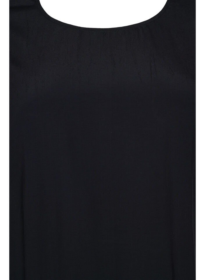 Effen viscose blouse met balloneffect, Black, Packshot image number 2