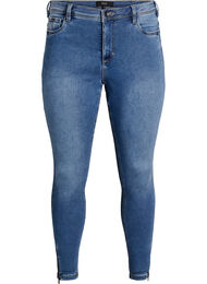 Gecropte Amy jeans met ritssluiting details, Blauw