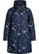 Gewatteerde winterjas met bloemenprint, Blauw, Packshot image number 0