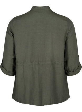 Overhemd van linnenmix met zakken, Thyme, Packshot image number 1