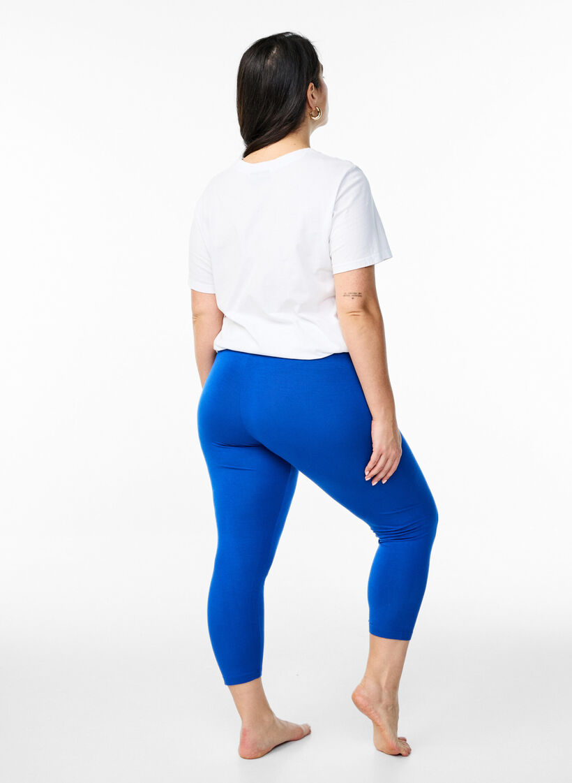 Basic 3/4 legging in viscose, Blauw, Model image number 2