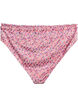 Gestreepte tai bikinibroek met gerimpelde rand, Roze, Packshot image number 1