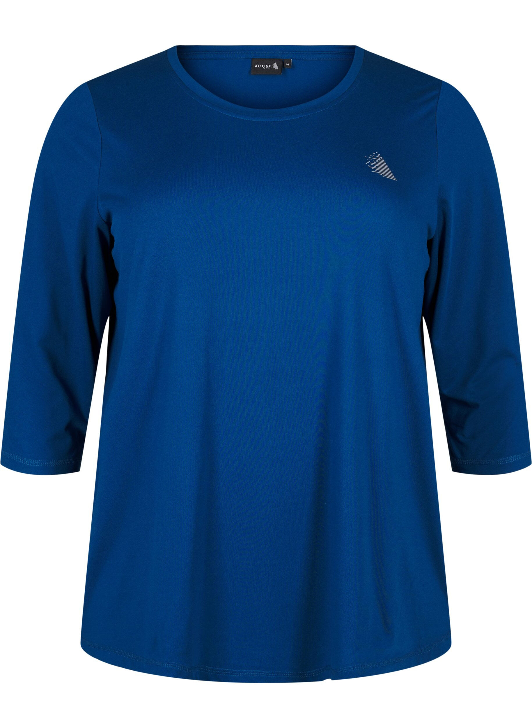 Zizzi Sporttop met 3/4 mouwen, Blauw, Packshot image number 0