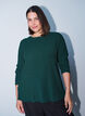 Blouse met structuur en golvende randen, Groen, Model image number 0