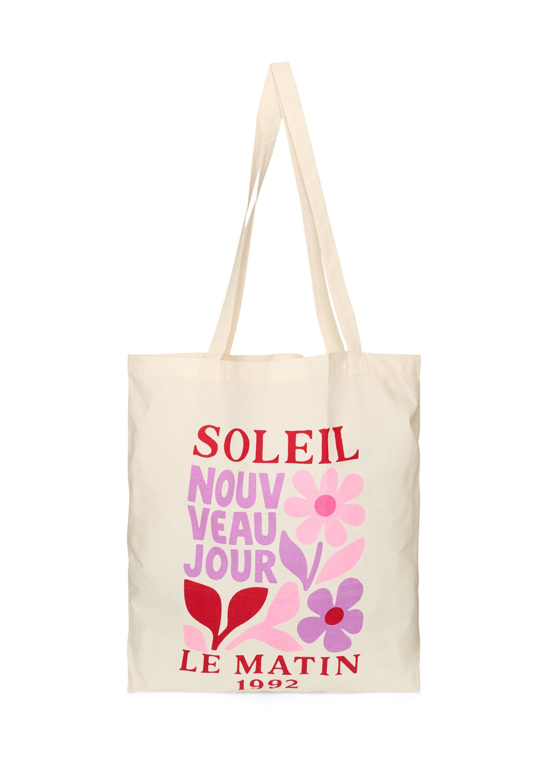 ZizziTote bag met print, Rood, Packshot image number 0