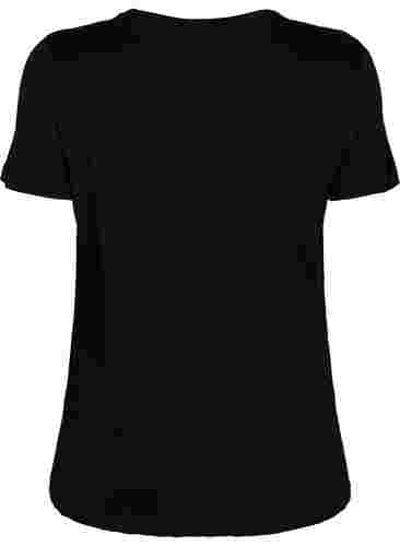 Trainingsshirt met print, Black w. stripe A, Packshot image number 1