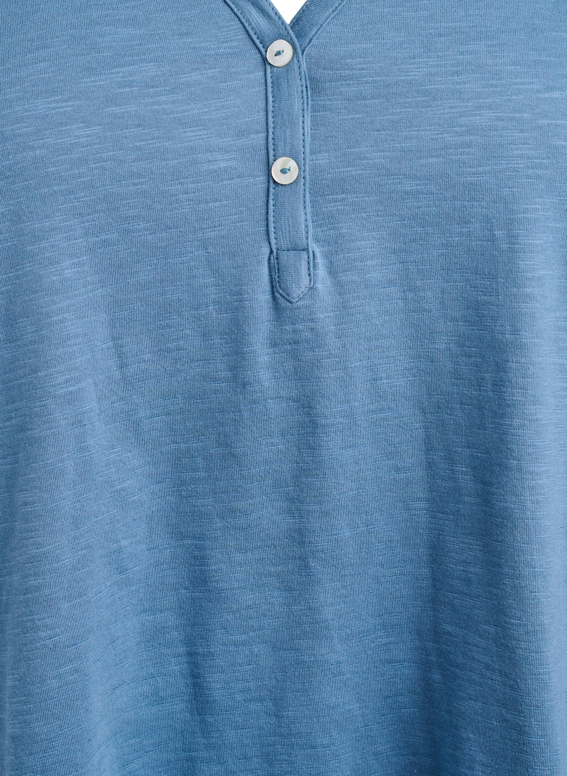 Zizzi FLASH - T-shirt met knoopdetail, Blauw, Packshot image number 2