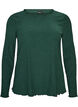 Blouse met structuur en golvende randen, Groen, Packshot image number 0