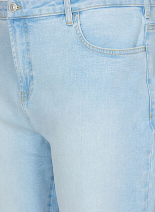 Cropped Mille jeans met borduursel, Light blue denim, Packshot image number 2