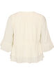 Blouse met 3/4-mouwen en ruchesdetails, Vanille, Packshot image number 1