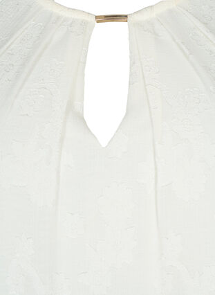 Blouse met korte mouwen en structuur, Warm Off-white, Packshot image number 2