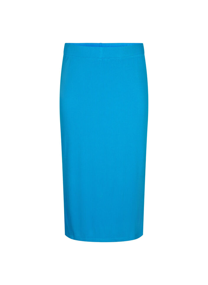 Strakke viscose midi-rok, Ibiza Blue, Packshot image number 0
