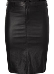 Gecoate rok met split, Black