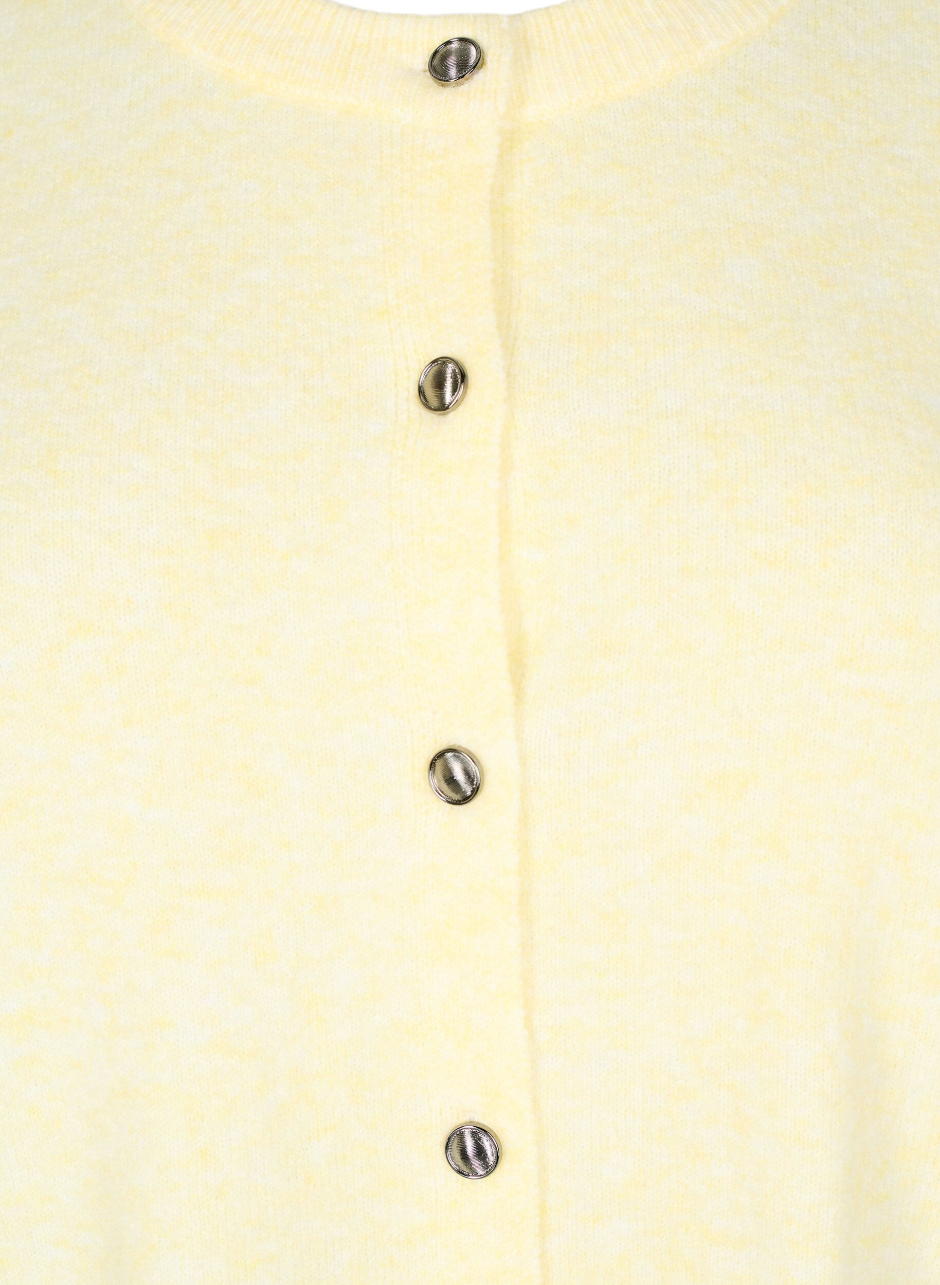 Zizzi Gebreide kleding vest met korte mouwen, Geel, Packshot image number 2