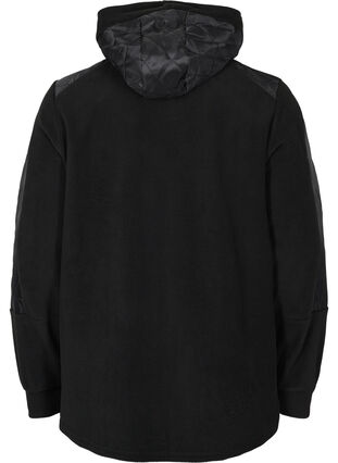 Sportieve fleece jas met capuchon en zakken, Black, Packshot image number 1
