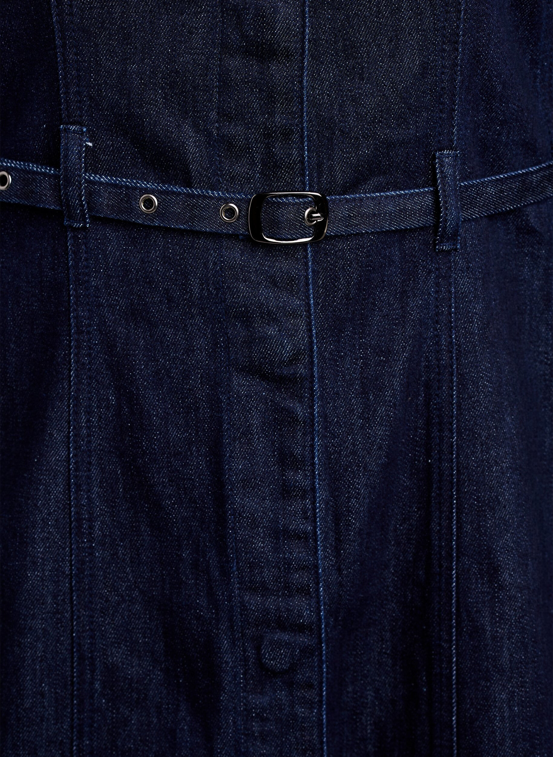 ZizziDenimjurk met riem en 3/4-mouwen, Blauw, Packshot image number 3