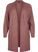 FLASH - Geribde cardigan met splitten, Rose Brown Melange, Packshot image number 0