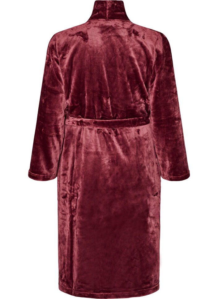 Kamerjas in zachte velour met zakken, Rood, Packshot image number 1
