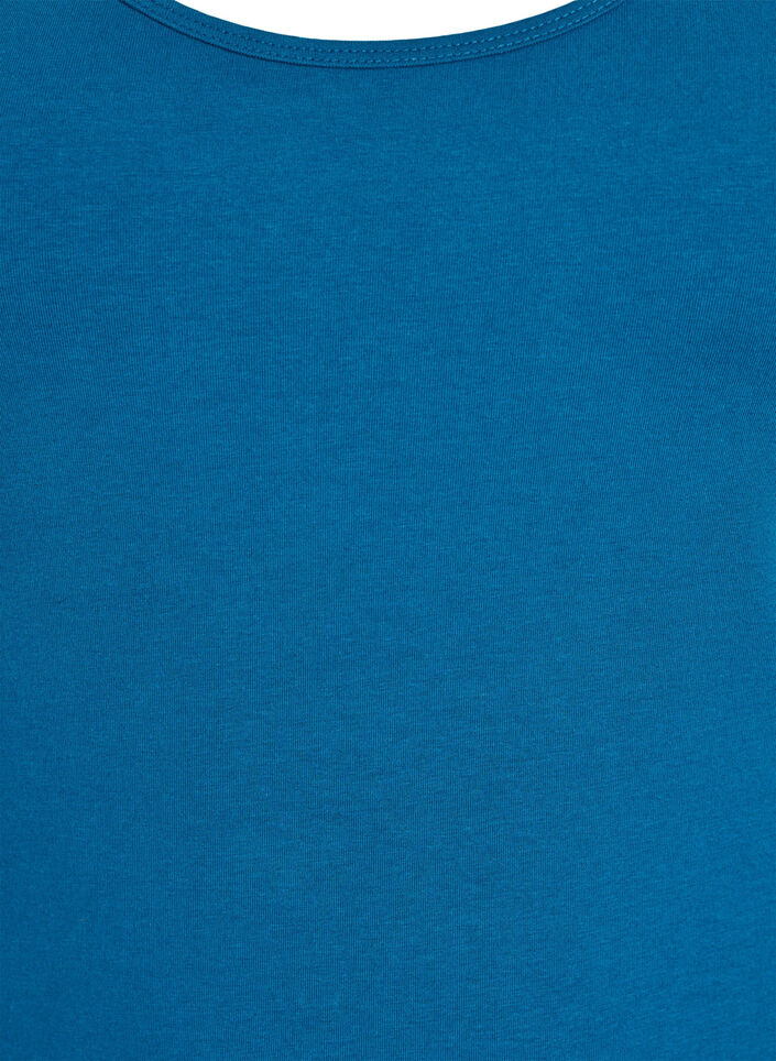 Solide kleur basis top in katoen, Blauw, Packshot image number 2