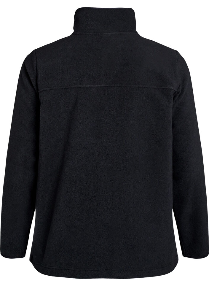 Fleece jack met zakken, Zwart, Packshot image number 1
