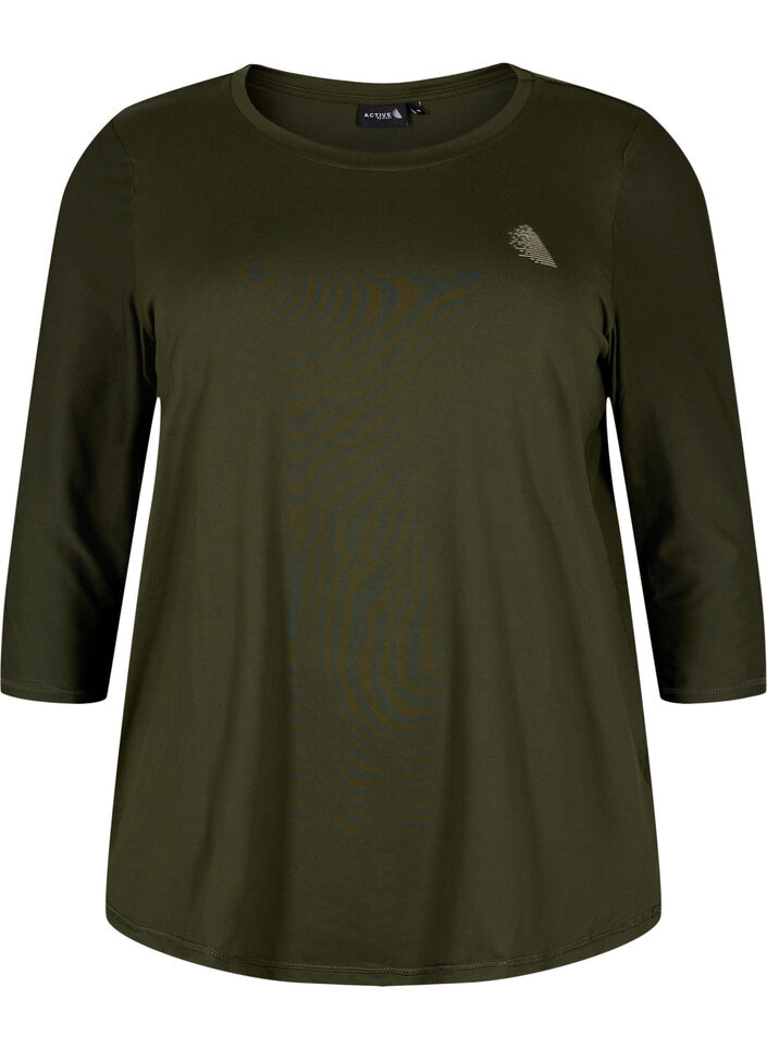 Trainingsblouse met 3/4-mouwen, Groen, Packshot image number 0