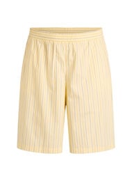 Gestreepte shorts met een hoge taille en los pasvorm, Geel