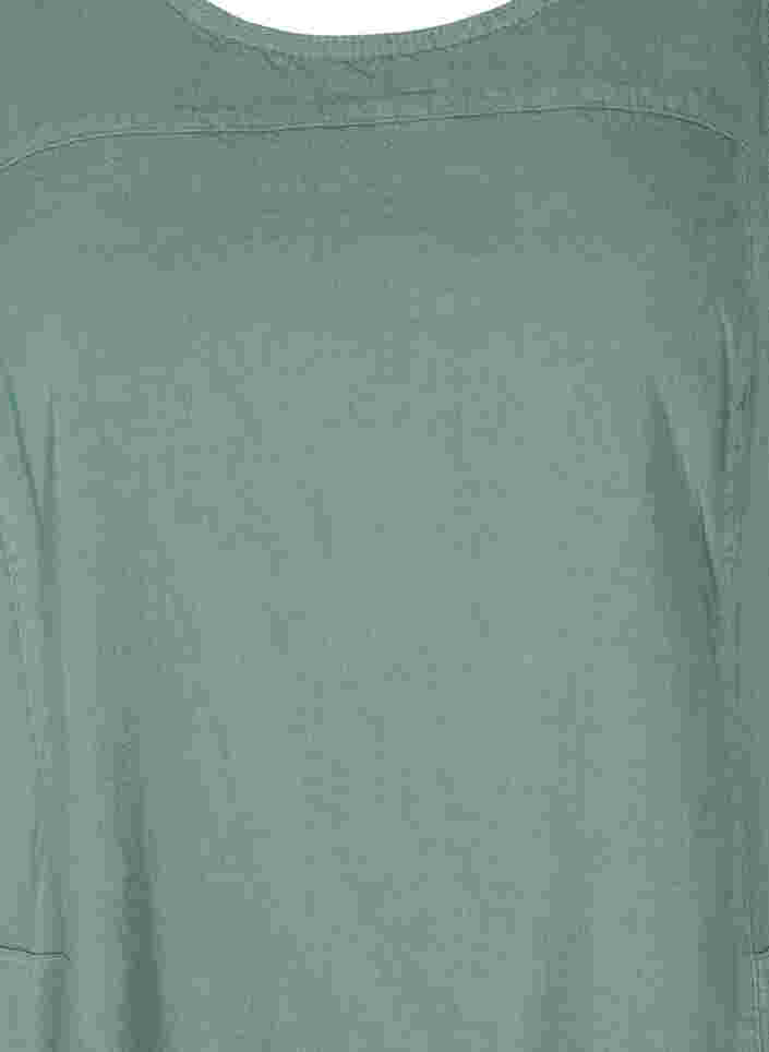 Mouwloze katoenen jurk, Balsam Green, Packshot image number 2
