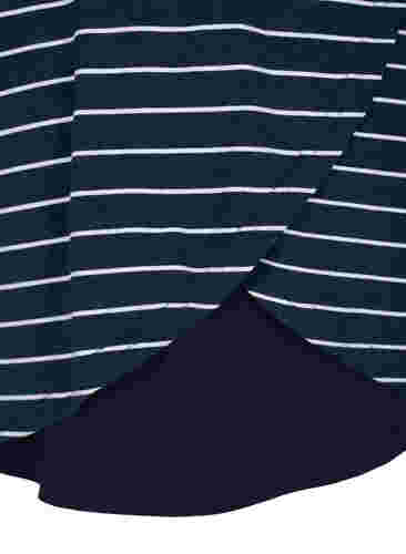 Gestreepte zwangerschapstop met 3/4 mouwen, Blue Stripe , Packshot image number 3