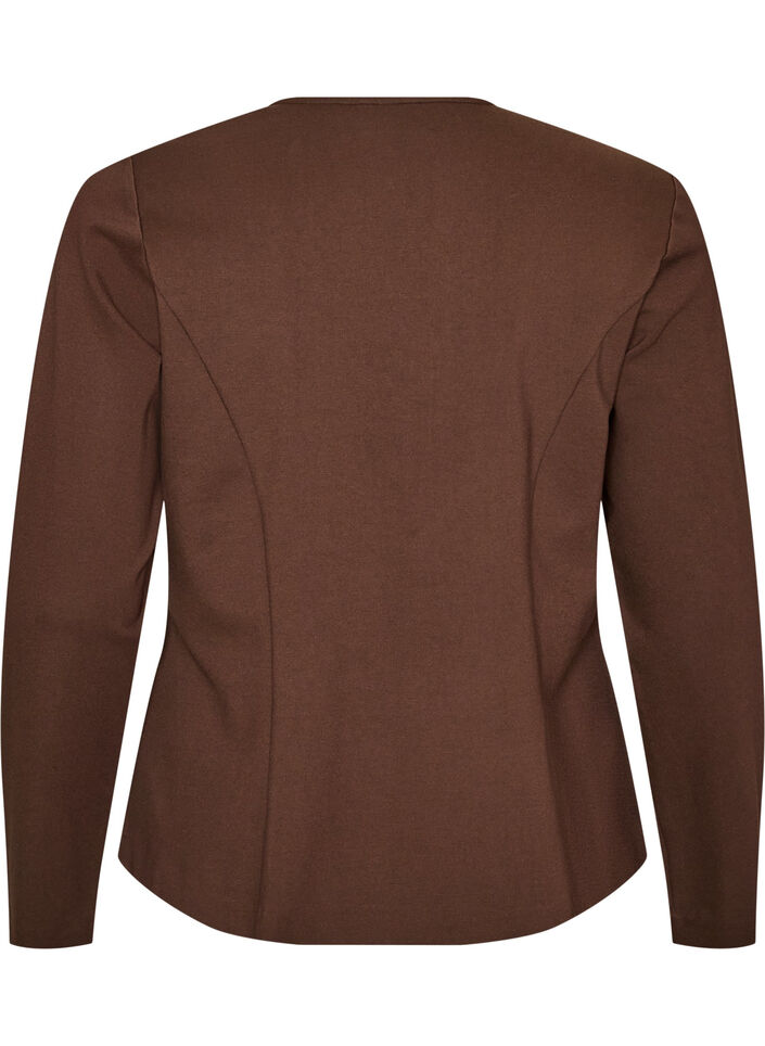 Strakzittend jersey vest met decoratieve knopen, Bruin, Packshot image number 1