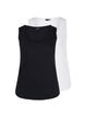 2-pack basic tanktops in rib, Black/Bright White, Packshot image number 0